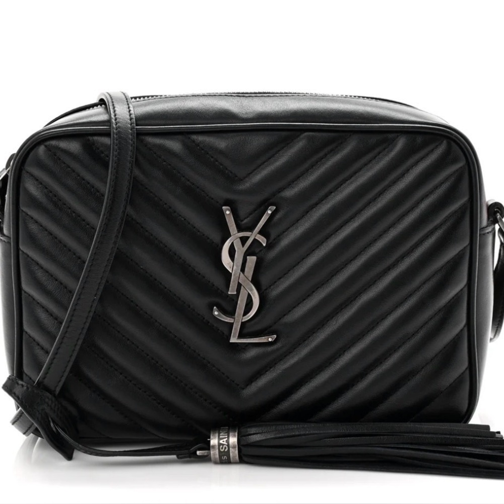 Saint Laurent- Lou Camera Bag Black Crossbody with Tassel (2022)